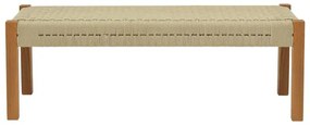 Παγκάκι Uma απο Ξύλο Teak με PE Σχοινί σε Φυσικό 150x45x40εκ. 150x45x40 εκ.
