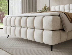 Επενδυμένο κρεβάτι Sober-140 x 200-Λευκό