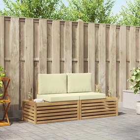 vidaXL Σειρά Καναπέ Εξωτερικού Λευκό 182,5 x 63 x 73 εκ. Πολυεστέρας