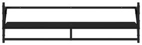 vidaXL Ράφια Τοίχου με Μπάρα 2 τεμ. Μαύρα 100x25x30 εκ.