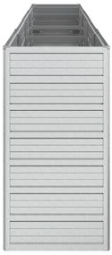 vidaXL Ζαρντινιέρα Υπερυψωμένη Ασημί 320x40x77 εκ. Γαλβανισμ. Χάλυβας