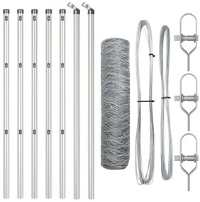 vidaXL Στύλος Περιφράξεων Ασημί 10 x 0,8 μ (36 χλστ πλέγμα) Ατσάλι