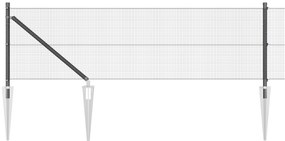 vidaXL Σετ Δοκαριών  Σετ 2 Γκρι, Μαύρο Ατσάλι, PVC 25 x 0.5 μ Ανθεκτικό