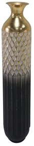 Διακοσμητικό βάζο Onna Inart μέταλλο σε χρυσή και μαύρη απόχρωση Φ15.7x80.6εκ 15.7x15.7x80.6 εκ.