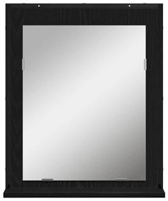 vidaXL Καθρέφτης Μπάνιου Μαύρη δρυς 50 x 12 x 60 εκ Επεξεργασμένο ξύλο