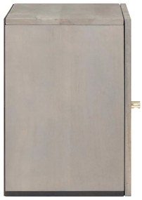 vidaXL Ντουλάπα τοίχου μπάνιου Γκρι 38 x 33 x 48 εκ Μασίφ ξύλο μάνγκο