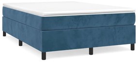 vidaXL Κρεβάτι Boxspring με Στρώμα Σκούρο Μπλε 140x200 εκ. Βελούδινο