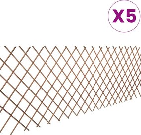 vidaXL Καφασωτό Φράχτης 5 τεμ. 180 x 90 εκ. από Ιτιά