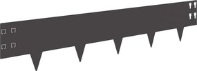 vidaXL Περίγραμμα γκαζόν 10 τμχ. 100 x 20 cm Steel Μαύρο