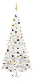 vidaXL Χριστουγεννιάτικο Δέντρο Τεχνητό με LED/Μπάλες Λευκό Μ 240 εκ.