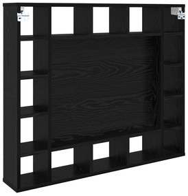 vidaXL Ντουλάπα Καθρέφτη με ράφι Μαύρη δρυς 91 x 15 x 76.5 εκ.