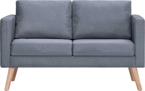 vidaXL Καναπές Διθέσιος Σκούρο Γκρι Υφασμάτινος