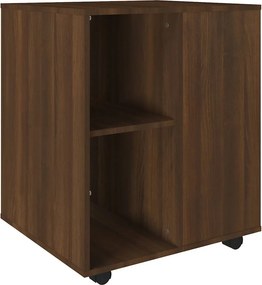 vidaXL Ντουλάπι Με Ροδάκια Καφέ Δρυς 60 x 53 x 72 εκ. Επεξεργ. Ξύλο