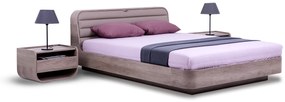 Κρεβάτι ξύλινο με δερμάτινη/ύφασμα S02 160x200 DIOMMI 45-748