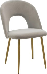 Καρέκλα Jonah pakoworld βελούδο γκρι-φυσικό πόδι