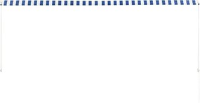 vidaXL Τέντα Συρόμενη Μπλε / Λευκό 350 x 150 εκ.