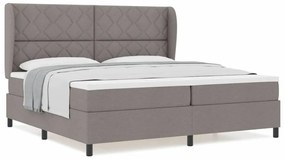 vidaXL Κρεβάτι με ελατήρια με στρώμα Taupe 200 x 200 cm ύφασμα