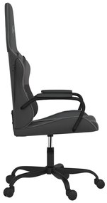 Καρέκλα Gaming Μασάζ Μαύρο/Γκρι από Συνθετικό Δέρμα - Μαύρο