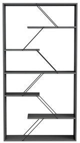ΒΙΒΛΙΟΘΗΚΗ TARS HM2240.20 ΓΚΡΙ ΜΕΛΑΜΙΝΗ-ΜΑΥΡΕΣ ΜΕΤΑΛΛΙΚΕΣ ΒΕΡΓΕΣ 84x24x157Υεκ. - HM2240.20