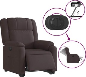 vidaXL Πολυθρόνα Ηλεκτρική Ανακλινόμενη Ανύψωση Σκ. Καφέ Υφασμάτινη