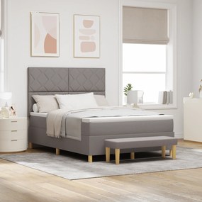 vidaXL Box Spring Bed με Στρώμα & Πάγκο Ταπέτα 160x200 εκ Ύφασμα