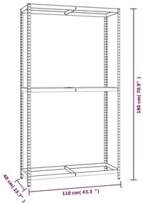 Ραφιέρες Ελαστικών 2 Επιπέδων 2 τεμ. Ασημί 110x40x180 εκ Ατσάλι - Ασήμι