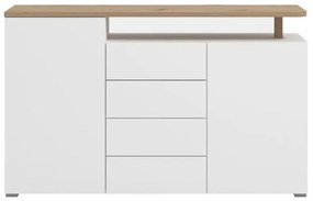 Μπουφές ATERNO 154 3K4F2V Λευκό - Artisan Oak 154x40x94εκ. 154x40x94 εκ.