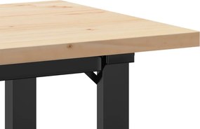 vidaXL Τραπέζι Τραπεζαρίας Πλαίσιο Ο Μασίφ Πεύκο/Ατσάλι