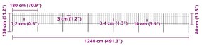 vidaXL Κάγκελα Περίφραξης με Λόγχες Μαύρα 11,9 x 0,8 μ. από Χάλυβα