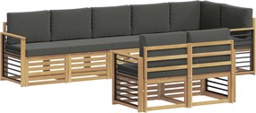 vidaXL Σειρά Καναπέ Εξωτερικού 8 pcs Άσπρο και Ανθρακί