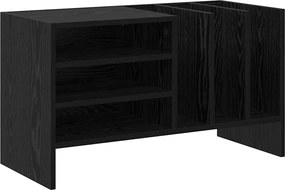 vidaXL Ντουλάπι δίσκων βινυλίου με ράφι Μαύρη Οξυά 78,5 x 35 x 45 εκ