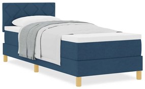 vidaXL Κρεβάτι box spring με στρώμα με στρώμα Μπλε 80 x 200 cm ύφασμα