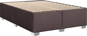vidaXL Κρεβάτι Boxspring με Στρώμα Σκούρο Καφέ 140x200 εκ Υφασμάτινο