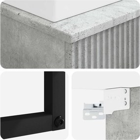vidaXL Επιτοίχιο έπιπλο νιπτήρα μπάνιου Γκρι Σκυροδέματος