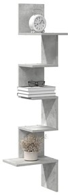 vidaXL Γωνιακή Ραφιέρα Τοίχου Γκρι Σκυρ. 32x32x127,5 εκ. Μοριοσανίδα