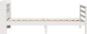 vidaXL Σκελετός Κρεβατιού με Κεφαλάρι Χωρίς Στρώμα Λευκό 100x200 εκ.