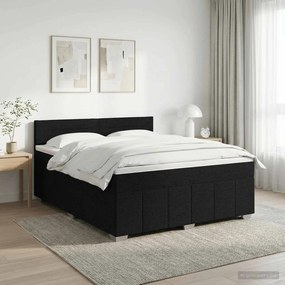 vidaXL Κρεβάτι box spring με στρώμα Μαύρο 180 x 200 cm Ύφασμα