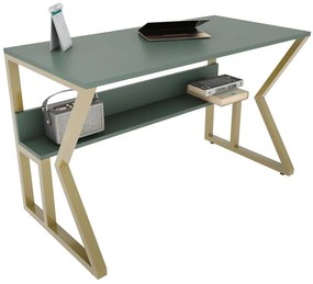 Γραφείο Wake 875ZNA4577 120x60x72,8cm Green-Gold