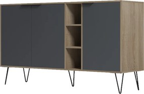 Μπουφές Balain pakoworld sonoma-ανθρακί 142x35.5x83εκ