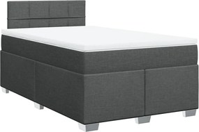 vidaXL Κρεβάτι Boxspring με Στρώμα Σκούρο Γκρι 120x190 εκ Υφασμάτινο