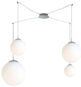 Φωτιστικό Οροφής City I-LAMPD/S4 BCO 4xE27 Led 60x60x120cm White Luce Ambiente Design Glass