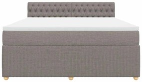 vidaXL Κρεβάτι Boxspring με Στρώμα Taupe 180x200 εκ. Υφασμάτινο
