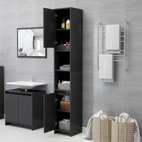 vidaXL Στήλη Μπάνιου Γκρι 30 x 30 x 183,5 εκ. από Μοριοσανίδα