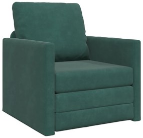 vidaXL Καναπές-Κρεβάτι 2 σε 1 Σκούρο Πράσινο 74x77x81 εκ Βελούδο
