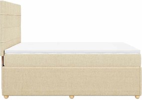 vidaXL Κρεβάτι Boxspring με Στρώμα Κρεμ 160x200 εκ. Υφασμάτινο