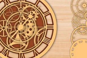 Σετ των 2 Intra απο ξύλο plywood 3mm-4mm πάχος 3D ρολόι πολλαπλών επιπέδων Δίασταση 15x15 cm INTRAFABR-25168350