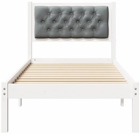 vidaXL Σκελετός Κρεβατιού με κεφαλάρι Ανοιχτό γκρι 90 x 200 cm