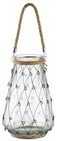 Artekko Clear Βάζο/Φανάρι Διάφανο Γυάλινο με Μεταλλικό Πλέγμα (21x21x32)cm Artekko 77652