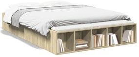 vidaXL Πλαίσιο Κρεβατιού Sonoma Δρυς 120x190 εκ. Επεξεργασμένο Ξύλο