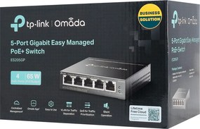 TP-LINK easy managed switch ES205GP, 5x Gigabit θύρες, PoE+, V1.0